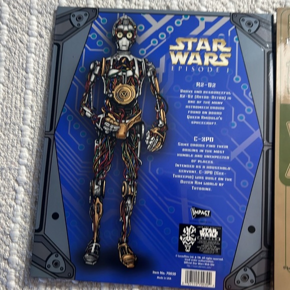 Vintage Star Wars Episode 1 R2-D2 & Skywalker Printed Pockets Folder Set Of 2 - Picture 4 of 7